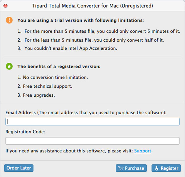 Installieren Sie den Total Media Converter für Mac und registrieren Sie sich.