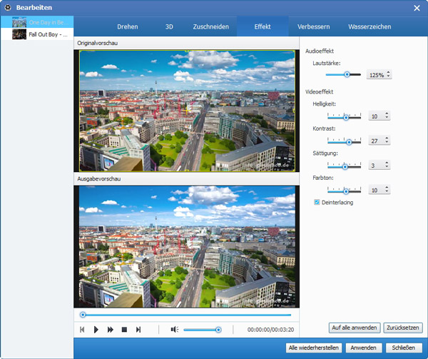 Videoeffekte bearbeiten